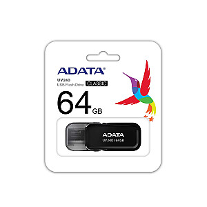 USB zibatmiņas disks ADATA UV240 64GB USB Type-A 2.0 Black