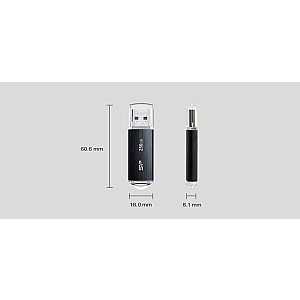 SILICON POWER Blaze B02 USB zibatmiņas disks 256 GB USB Typu-A 3.2 Gen 1 (SP256GBUF3B02V1K) Melns