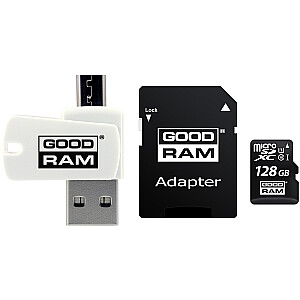 GOODRAM 128 ГБ microSDXC Class 10 UHS I + адаптер + считыватель