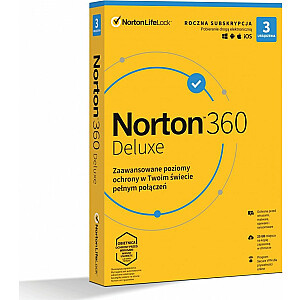 Norton 360 Deluxe BOX PL 3 - ierīces licence uz vienu gadu