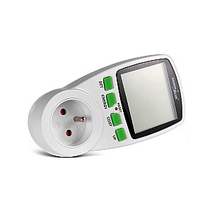 Vatmetrs Greenblue GB202 White 0-9999W Iebūvēts LCD displejs