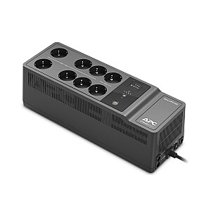 APC Back-UPS 650 ВА, 230 В 1 USB-порт для зарядки — (в автономном режиме) USV Standby (в автономном режиме) 0,65 кВА, 400 Вт 8 розеток переменного тока