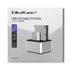 Док-станция Qoltec 5316 2x HDD / SSD | 2,5 "/3,5" SATA | USB 3.0 | Клонирование