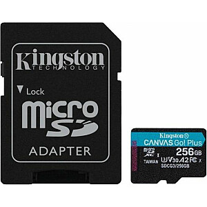 Karta Kingston Canvas Go! Plus MicroSDXC 256 GB Class 10 UHS-I/U3 A2 V30 (SDCG3/256GB)