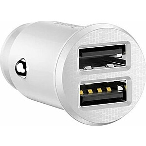 Автомобильное зарядное устройство Baseus Grain 2x USB 5V 3.1A, белое