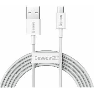 Baseus USB-A uz MicroUSB USB kabelis, 2m, balts (BSU2825WHT)