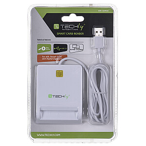 Techly Compact /Writer USB2.0 White I-CARD CAM-USB2TY viedkaršu lasītājs iekštelpām