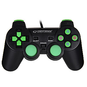 Контроллер геймпада Esperanza TROOPER EGG107G (PC, PS3; черно-зеленый цвет)