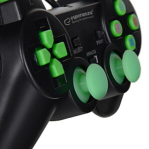Контроллер геймпада Esperanza TROOPER EGG107G (PC, PS3; черно-зеленый цвет)