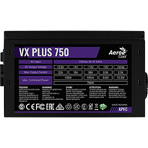 AEROCOOL PGS VX-750plus 750W 80+ BOX PSU