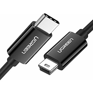 USB kabelis Ugreen USB-C — miniUSB 1 m, melns (UGR1134BLK)