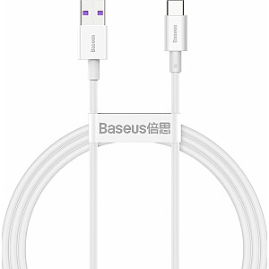 Baseus USB-A — USB-C USB kabelis 1 m balts (CATYS-02)