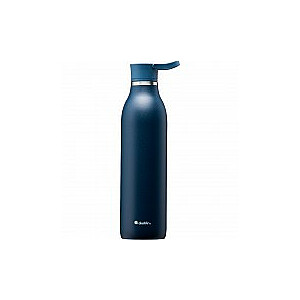 Переработанная бутылка для воды CityLoop Thermavac eCycle 0,6 л не ржавеет. стальной темно-синий