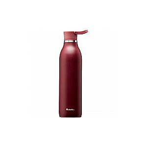 Переработанная бутылка для воды CityLoop Thermavac eCycle 0,6 л не ржавеет. стальной бордовый