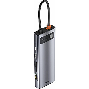 USB centrmezgls Baseus 1x RJ-45 1x SD 1x microSD + 3x USB-A 3.2 Gen1 (CAHUB-CU0G)