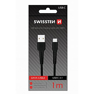 Swissten Basic Универсальный Quick Charge USB-C USB Кабель данных 1m