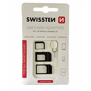Swissten SIM Kartes Adapteru Komlekts + Adatiņa Slotam