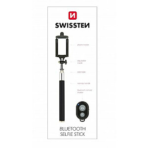 Swissten Bluetooth Selfie Stick Statīvs Telefoniem un Kamerām Ar Distances Bluetooth Pulti