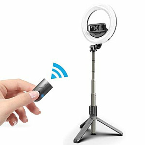 Mocco 4in1 Universāls Selfie Stick ar 3 toņu LED lampu / Tripod Statnis / Bluetooth Tālvadības pults