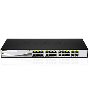 D-LINK DGS-1210-20, Gigabit Smart Switch with 16 10/100/1000Base-T ports and 4 Gigabit MiniGBIC (SFP) ports, 802.3x Flow Control, 802.3ad Link Aggregation, 802.1Q VLAN, 802.1p Priority Queues, Port mirroring,, Jumbo Frame support, 802.1D STP, ACL, L