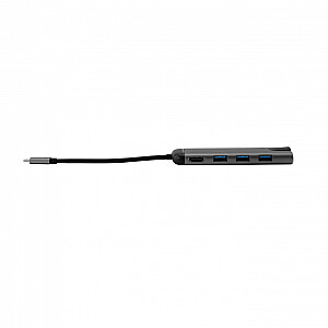Интерфейсный концентратор Verbatim 49142 USB 3.2 Gen 1 (3.1 Gen 1) Type-C 1000 Мбит/с Черный, Серебристый