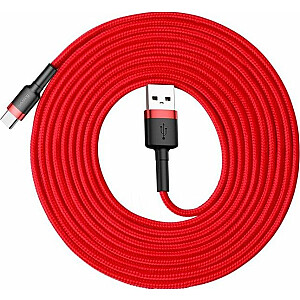 Baseus USB-A USB kabelis — USB-C, 3 m, sarkans (CATKLF-U09)