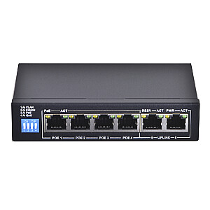 Extralink EX.14831 tīkla slēdzis pārvaldīts Fast Ethernet (10/100) Power over Ethernet (PoE) 6U melns
