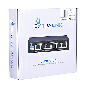 Extralink EX.14831 tīkla slēdzis pārvaldīts Fast Ethernet (10/100) Power over Ethernet (PoE) 6U melns