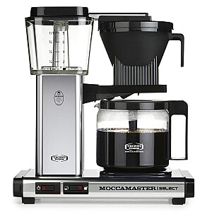 Moccamaster KBG Select pulēta sudraba pilnībā automātiska pilināmā kafijas automāts 1,25L
