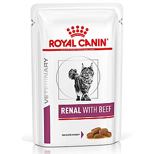 ROYAL CANIN Renal ar liellopu gaļu Mitrā barība kaķiem Gabaliņi mērcē Vistas, Cūkgaļas, Liellopa gaļa 12x85 g