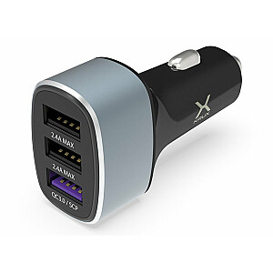 Auto lādētājs KRUX 3x USB QC 3.0