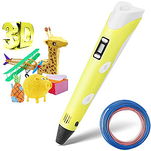 Fusion 3D printēšanas pildspalva dažādu figūru izgatavošanai no PLA / ABS materiāliem (Ø 1.75mm) dzeltena