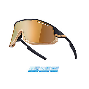 Sporta saulesbrilles Force Attic melnas/zelta ar zelta lēcām