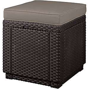 Садовый стул/ящик для хранения Cube с подушкой коричневый