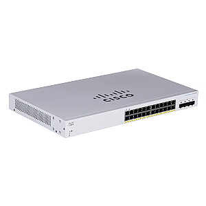 Cisco CBS220-24P-4G pārvaldīts L2 Gigabit Ethernet (10/100/1000) Power over Ethernet (PoE) 1U balts