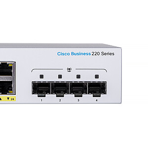 Cisco CBS220-24P-4G Управляемый L2 Gigabit Ethernet (10/100/1000) Power over Ethernet (PoE) 1U Белый