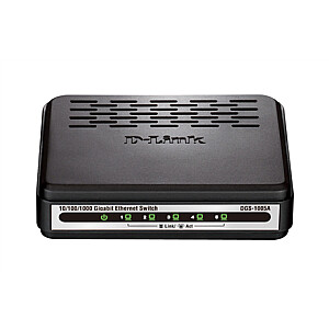 D-LINK DGS-1005A, Layer 2 unmanaged Gigabit Switch with Green Ethernet power save technology, Power save up to 80% due to GreenEthernet, disable power usage while idle, 5 x 10/100/1000 Mbps Ethernet ports, Desktop size, Auto MDI/MDI-X for each port 