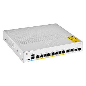 Cisco CBS350-8P-E-2G-EU tīkla slēdzis pārvaldīts L2/L3 Gigabit Ethernet (10/100/1000), sudraba krāsa