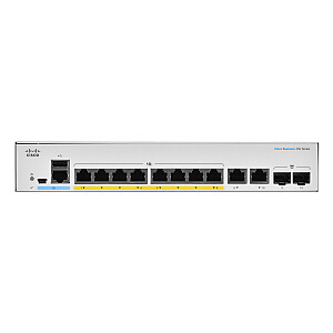 Сетевой коммутатор Cisco CBS350-8P-E-2G-EU Управляемый L2/L3 Gigabit Ethernet (10/100/1000), серебристый