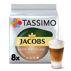 Jacobs kafijas kapsulas (16 kapsulas 8 latte macchiato pagatavošanai)