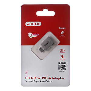 АДАПТЕР UNITEK USB-C-USB-A 3.1 GEN1, M/F, A1025GNI