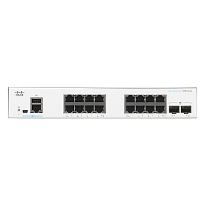 Cisco CBS350-16T-2G-EU tīkla slēdzis pārvaldīts L2/L3 Gigabit Ethernet (10/100/1000) Sudrabs