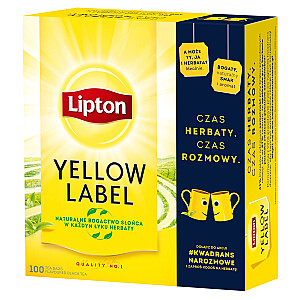 Tēja melnā LIPTON ar dzeltenu etiķeti 100 t