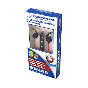 Austiņas/austiņas Esperanza EH186K In-Ear Bluetooth melns, sarkans
