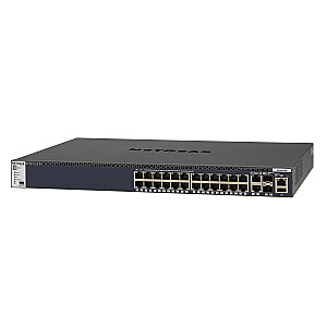 Netgear M4300-28G pārvaldīts L3 Gigabit Ethernet (10/100/1000) 1U melns