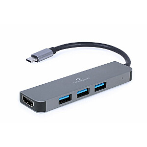 Gembird A-CM-COMBO2-01 Многопортовый адаптер USB Type-C 2-в-1 (концентратор + HDMI)