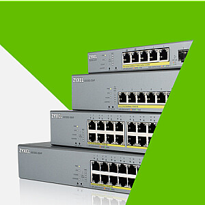 Zyxel tīkla slēdzis GS1350-26HP-EU0101F pārvaldīts L2 gigabitu Ethernet (10/100/1000) pelēks strāvas padeve, izmantojot Ethernet (PoE)