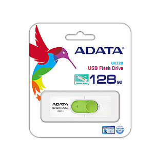 ADATA FLASHDRIVE UV320 128GB USB3.1 Balts/Zaļš