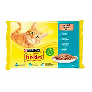 Friskies Fish Mix - Mitrā barība kaķiem - 4x 85g