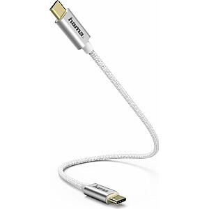 Hama USB-C — USB-C USB kabelis 0,2 m balts (183332)